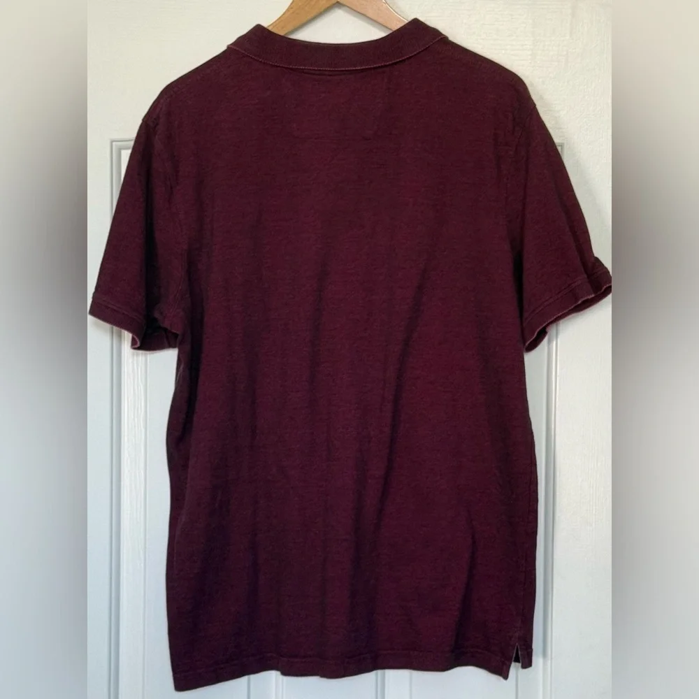 Banana Republic Birdseye Pique Polo Men’s XL Berry Burgundy 100% Cotton